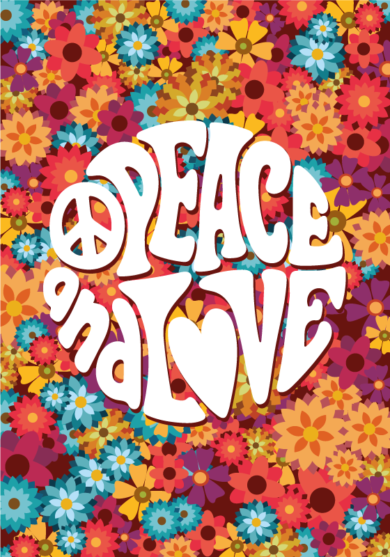 Poster zitat frieden und liebe - TenStickers