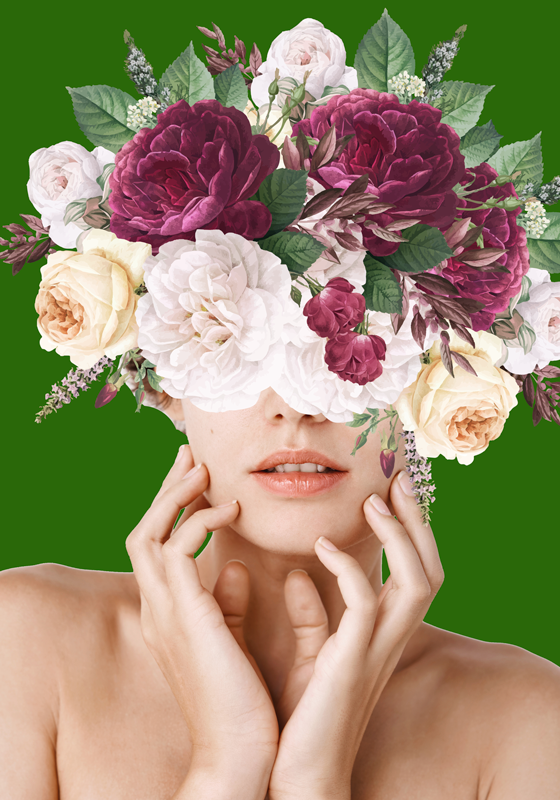 Blumenposter florale frau - TenStickers