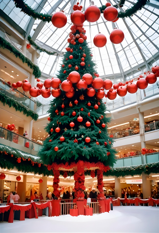 Poster weihnachten baum in der mall - TenStickers