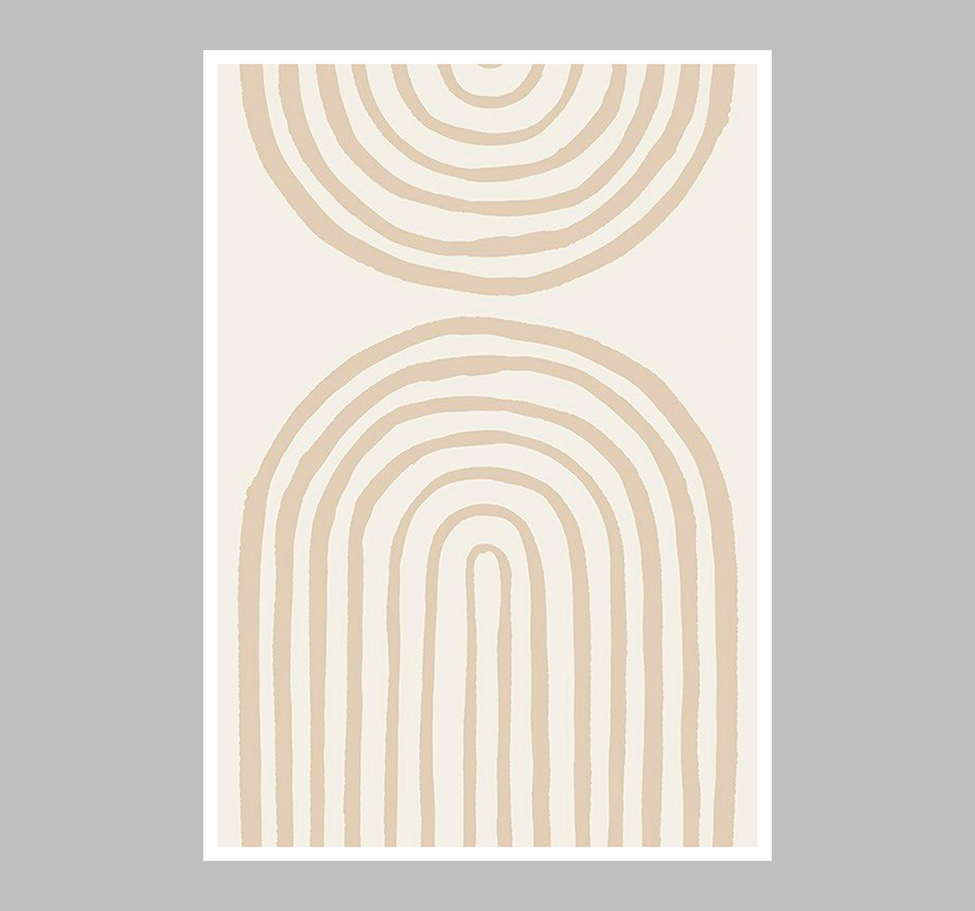 Kunstdrucke sanfte linien in beige - TenStickers