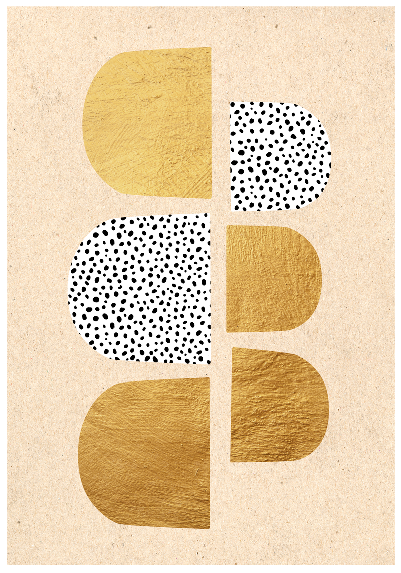 Kunstdrucke goldene abstraktion - TenStickers