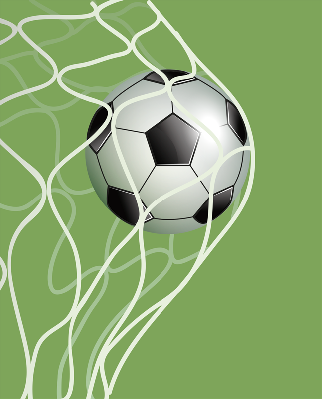 Poster fußball ball bewegt sich ins tor - TenStickers