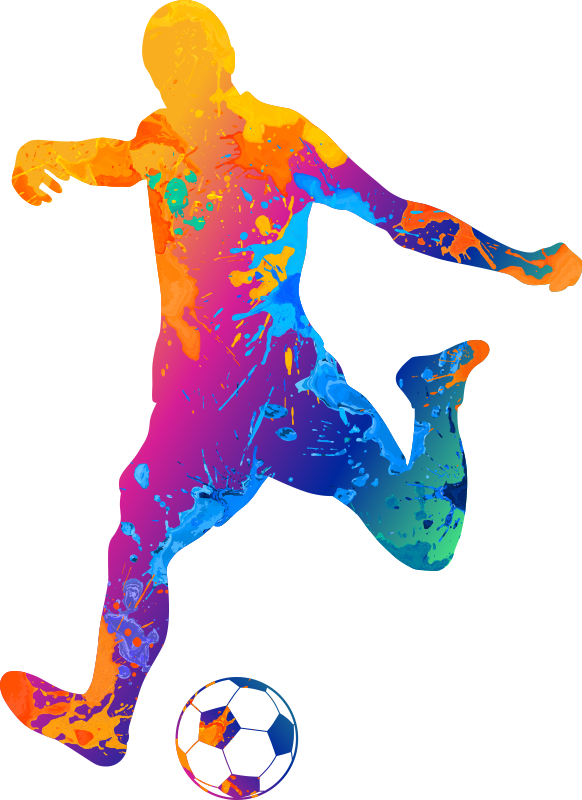 Poster fußball mit farbspritzern - TenStickers