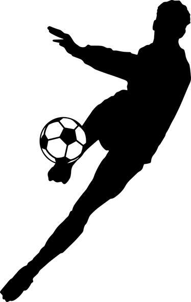 Poster fußball spieler-silhouette beim schießen - TenStickers