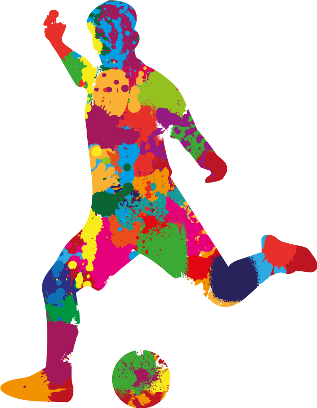 Poster fußball spieler in farbensplash - TenStickers