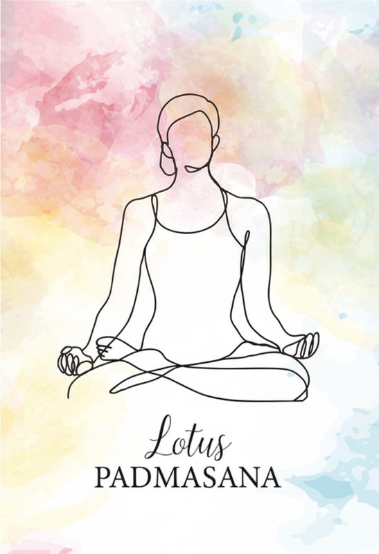 Zen poster meditative posen linienstil - TenStickers