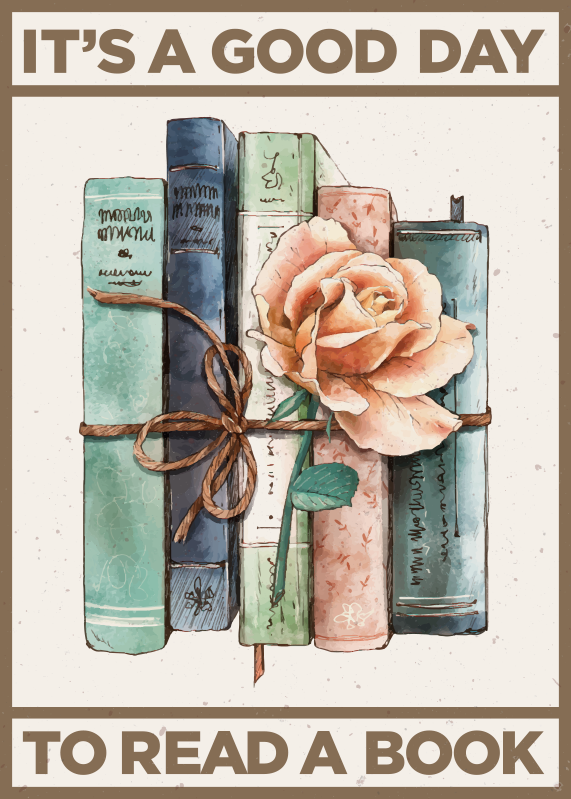 Vintage buchplakatdruck - TenStickers