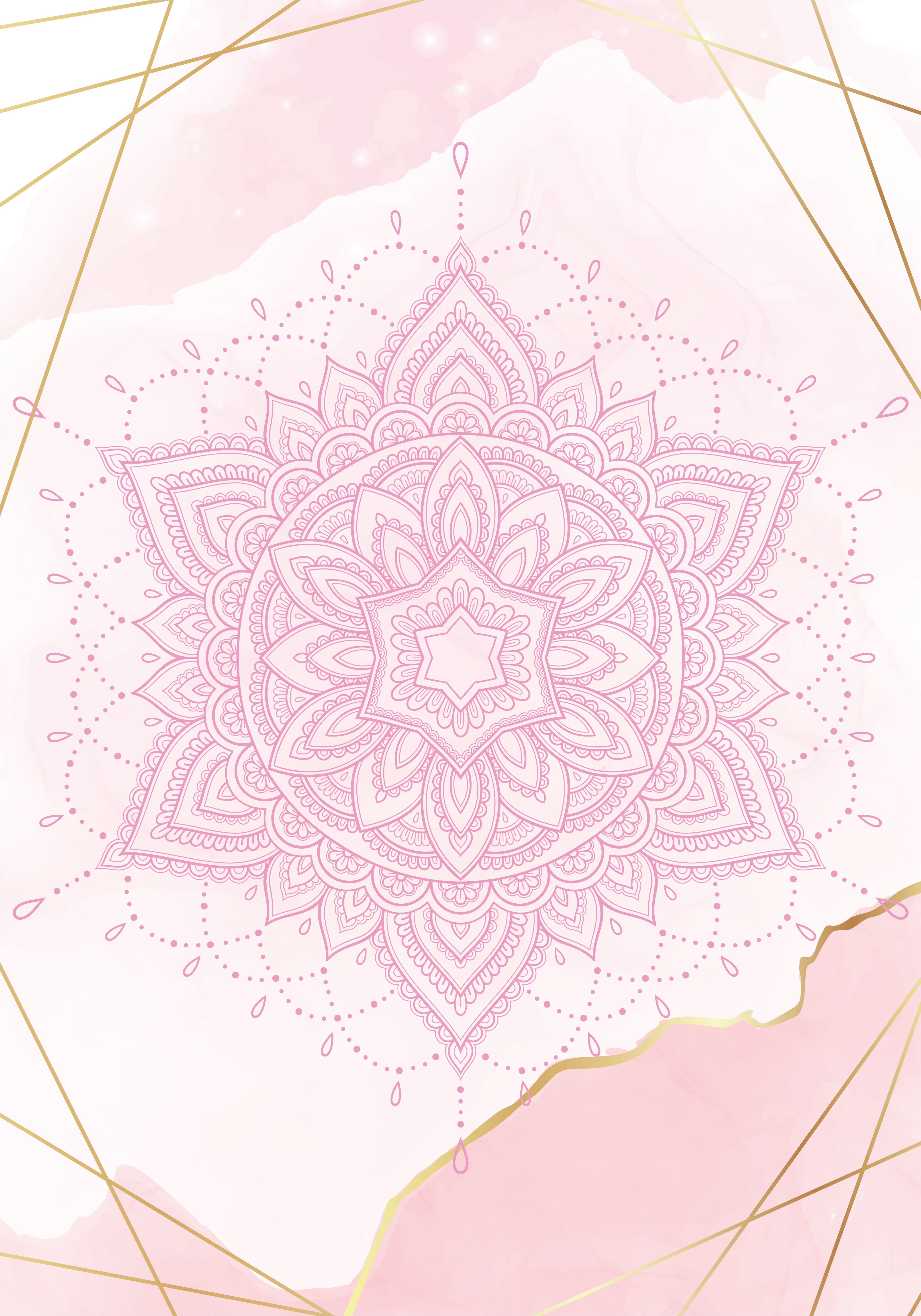 Zen Poster Wasserfarben Mandala rosa - TenStickers