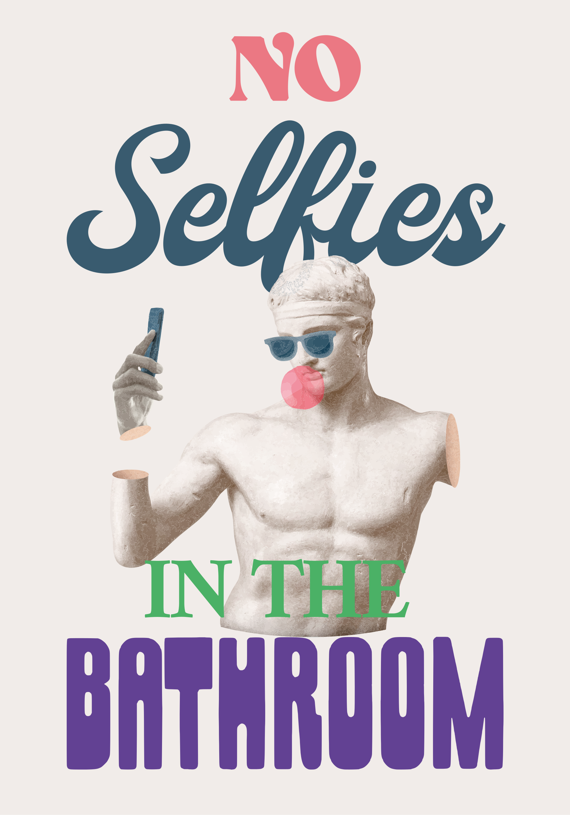 Kein selfies-badezimmerposter - TenStickers