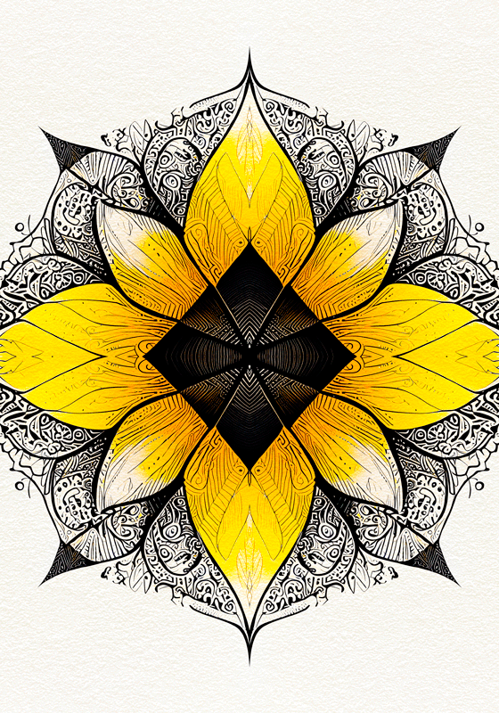 Blumen-mandala-zen-poster - TenStickers