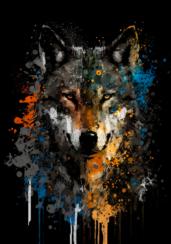 Wolf malt tierposter - TenStickers