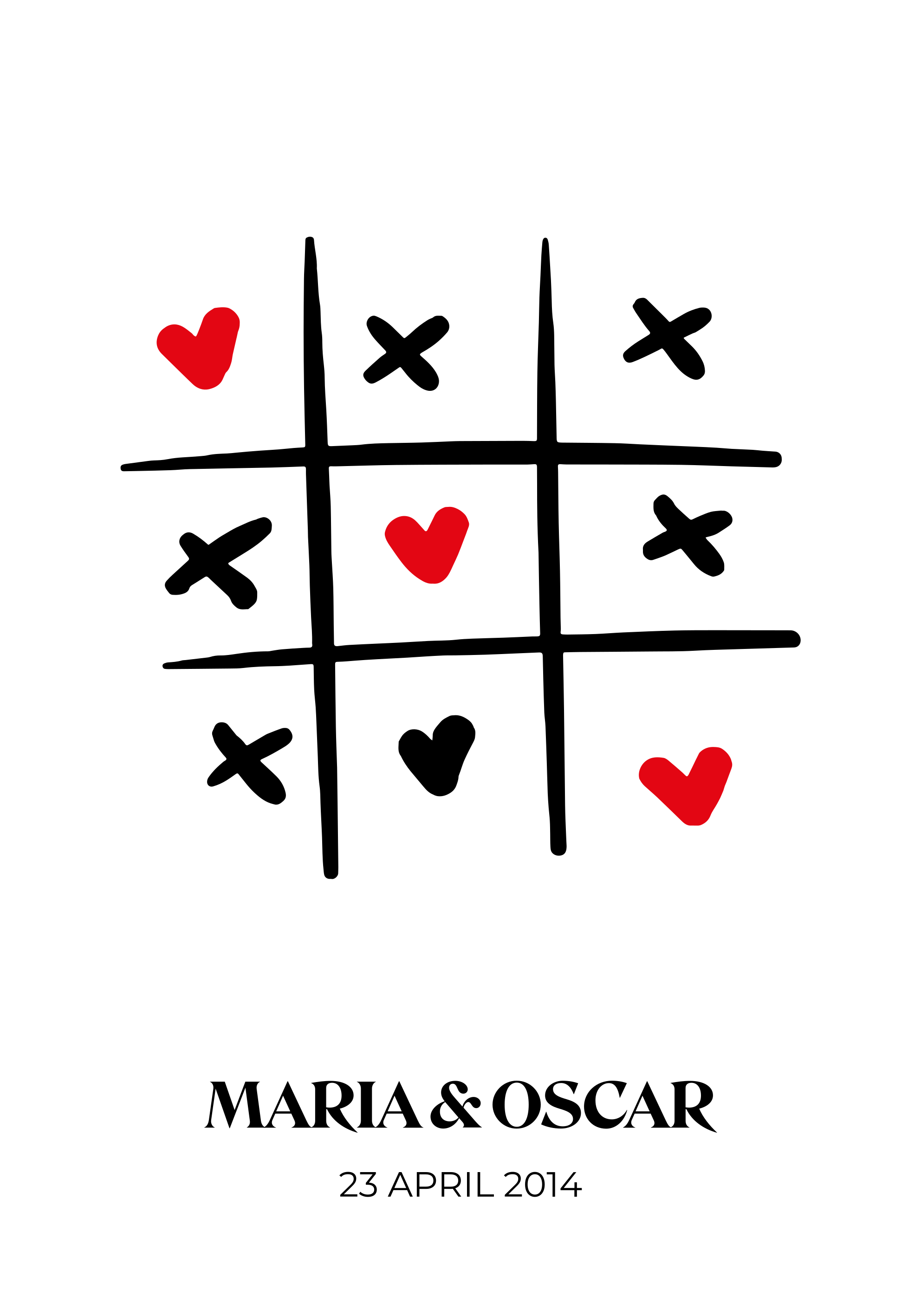 Tic tac toe liebe anpassbares poster - TenStickers
