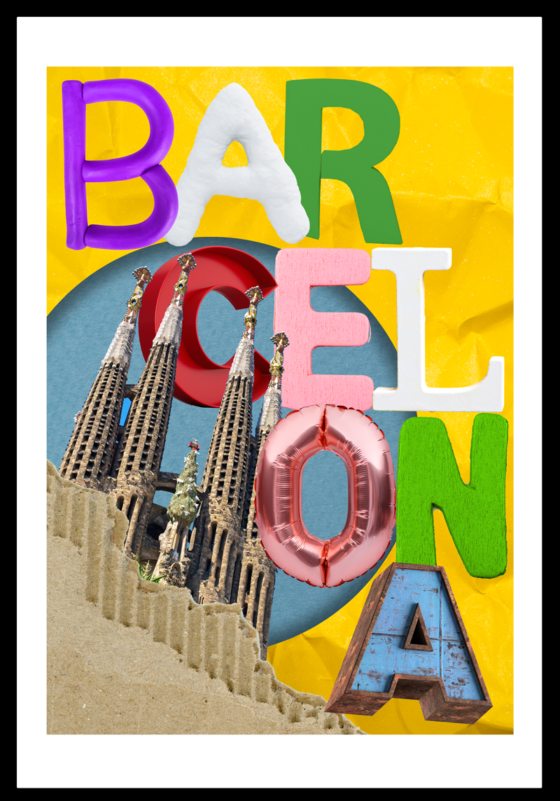 Poster Wohnzimmer Barcelona Kolleg - TenStickers