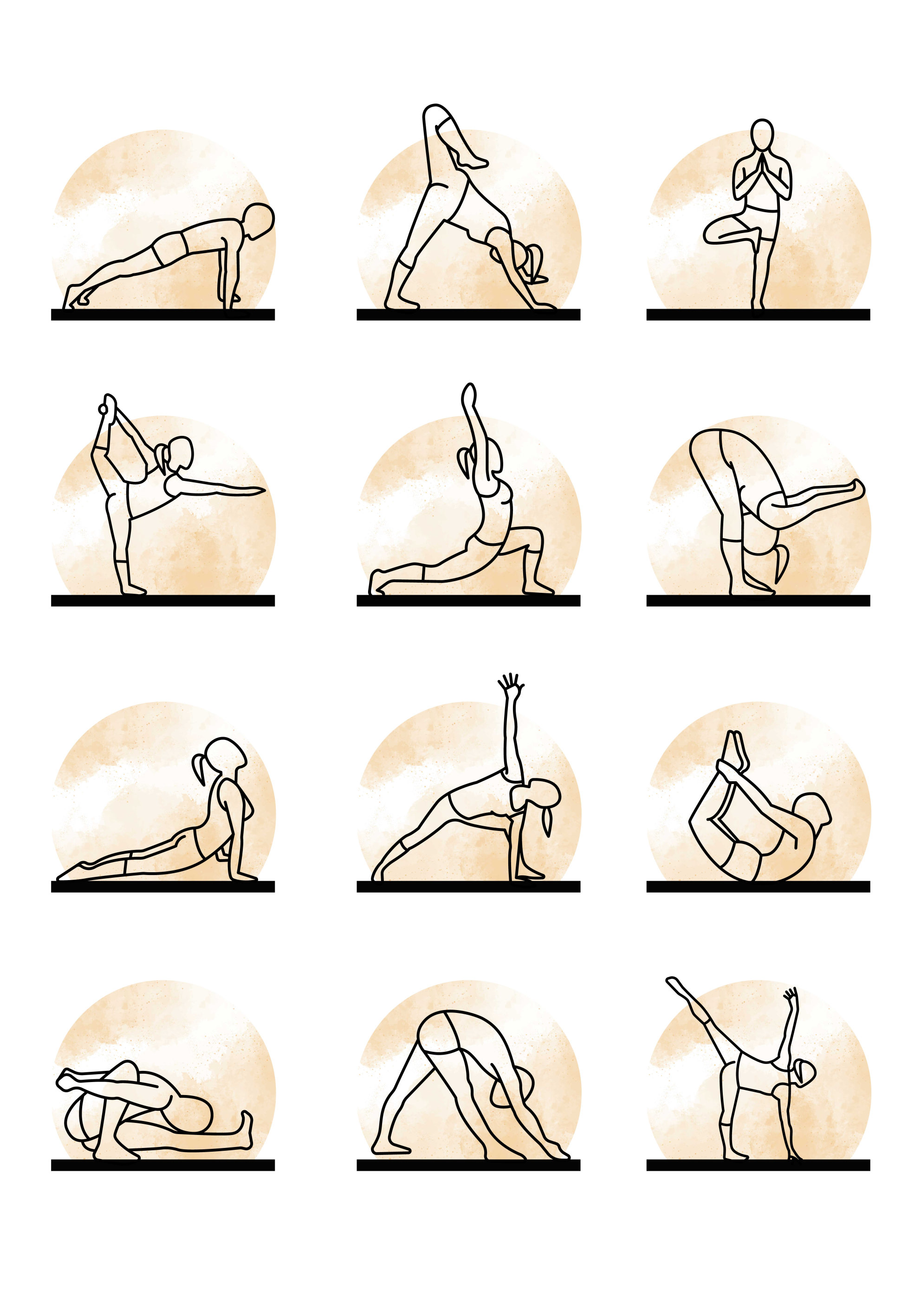 Alle Poster Yoga Stellungen - TenStickers