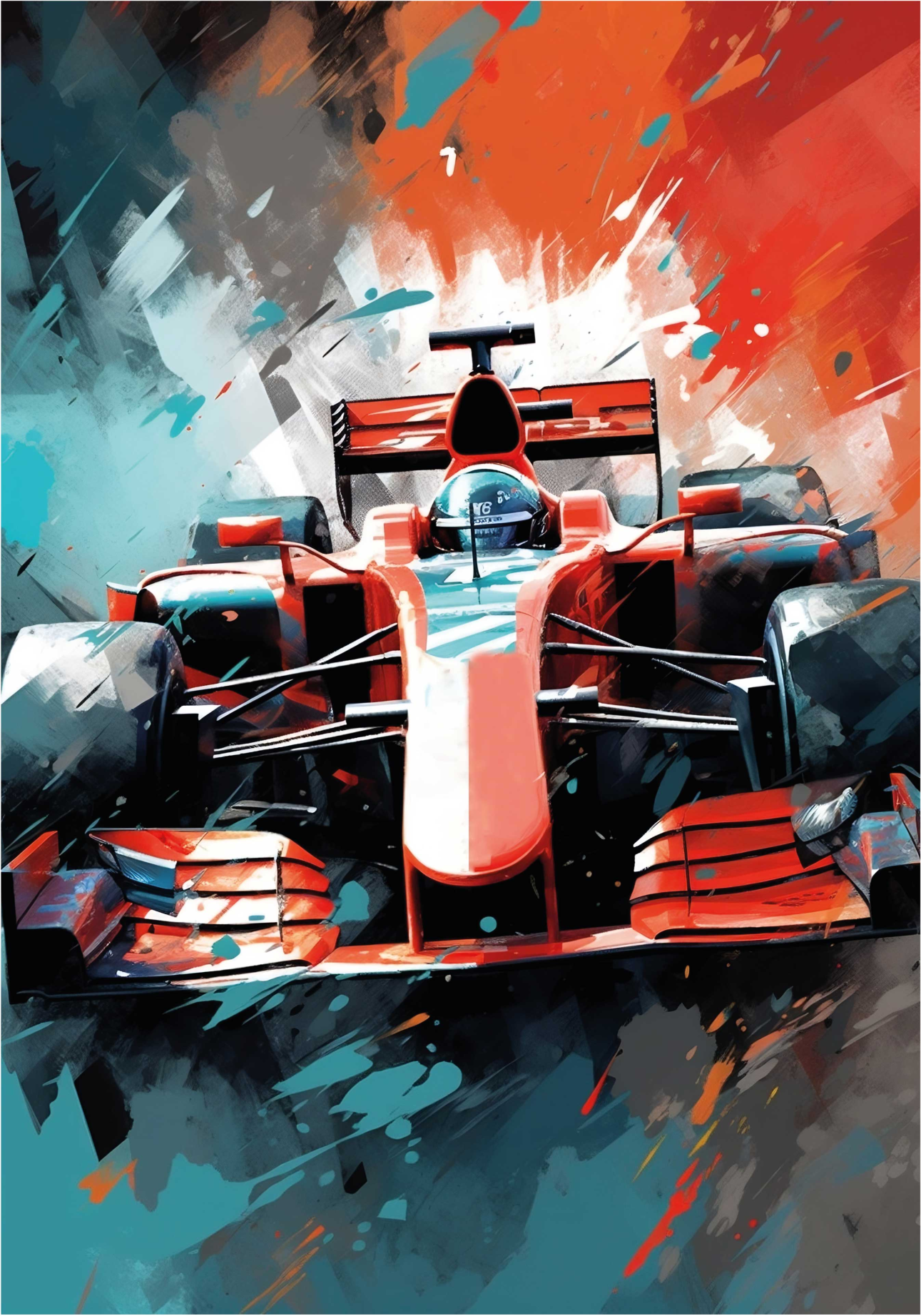 Poster Formula 1 rotes Rennauto - TenStickers