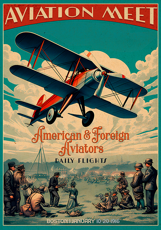 Vintage Poster aviation TreffenDas Aviation Treffen ist eine Gele - TenStickers