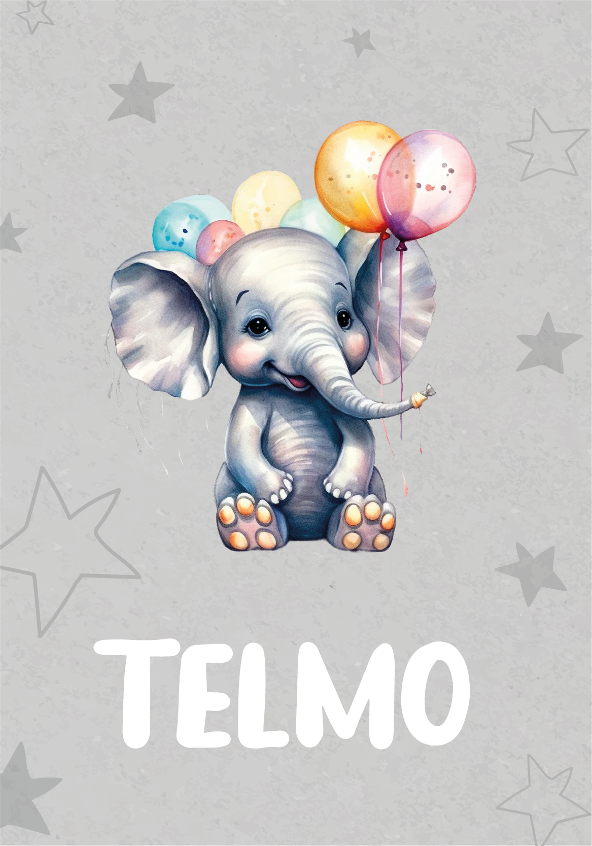 Poster sonstige Tiere elefantenbaby mit luftballons - TenStickers
