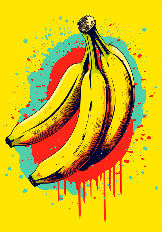 Pop-Art-Plakat drei bananen - TenStickers
