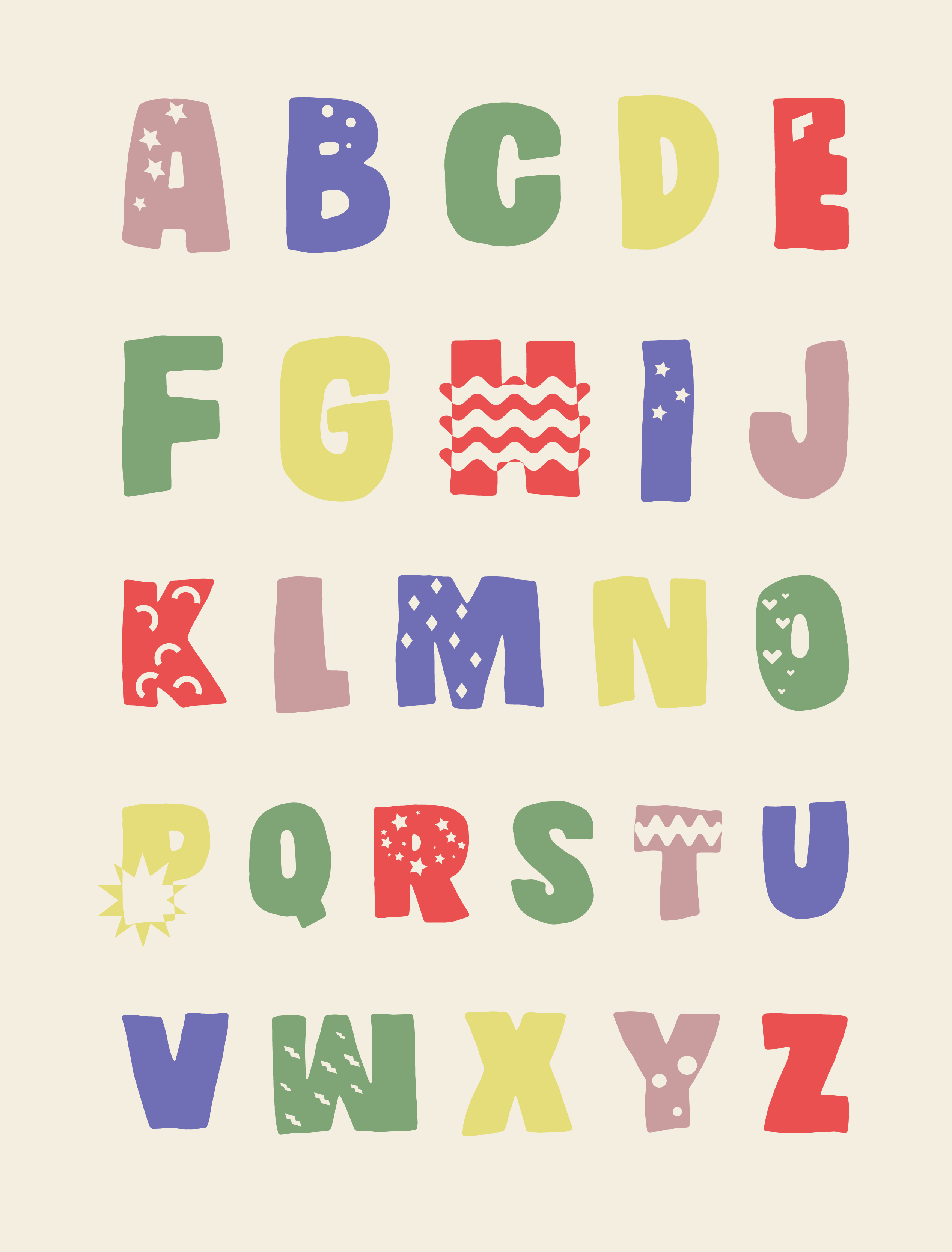 Poster Kinderzimmer ein geometrisches alphabet - TenStickers