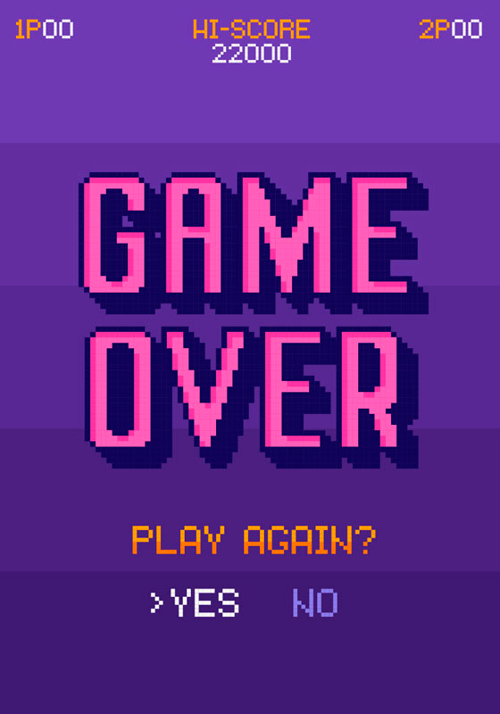 Gaming Poster game over - TenStickers