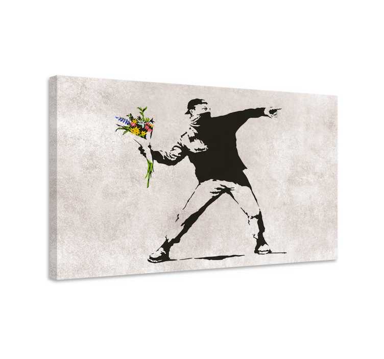 Kunst auf Leinwand blumen werfen - TenStickers