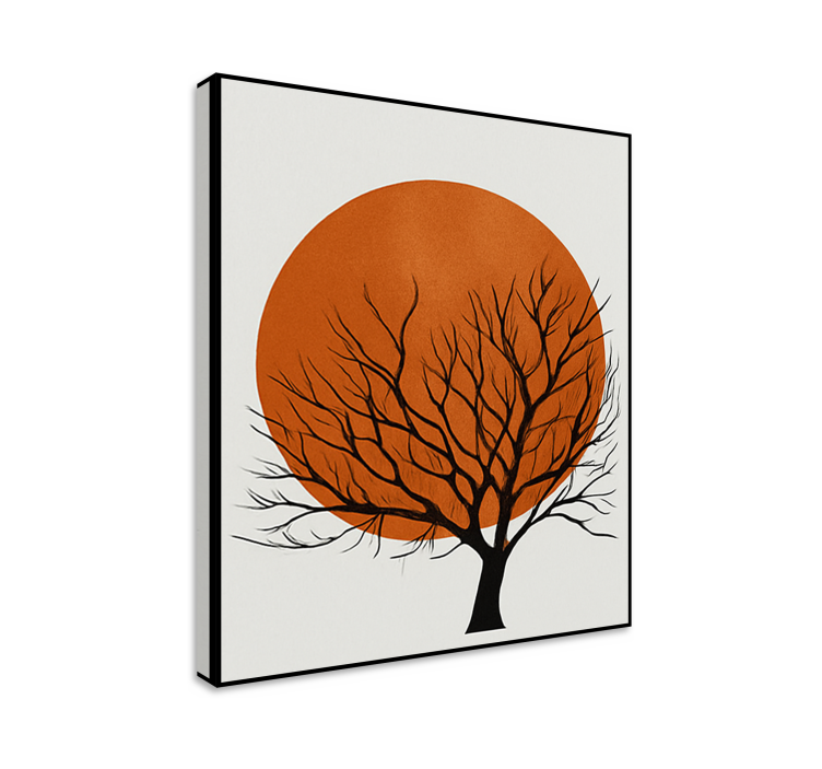 Wandbild Baum goldene sonnenuntergangssilhouette - TenStickers