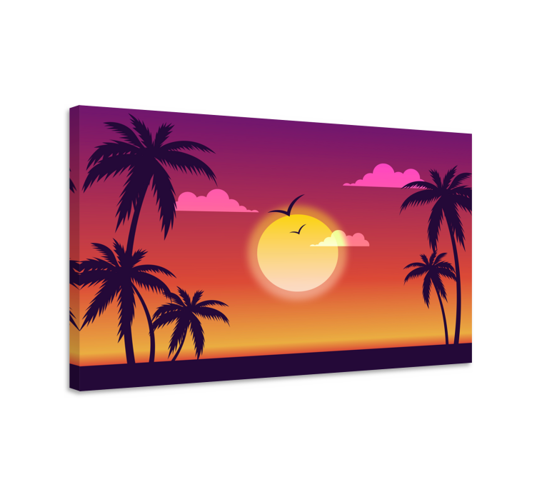 Wandbilder Landschaft Sonnenuntergang der 70er jahre - TenStickers