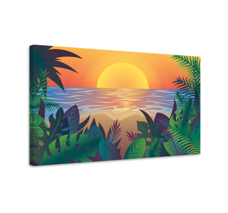 Wandbilder Landschaft Retro sun bearch - TenStickers