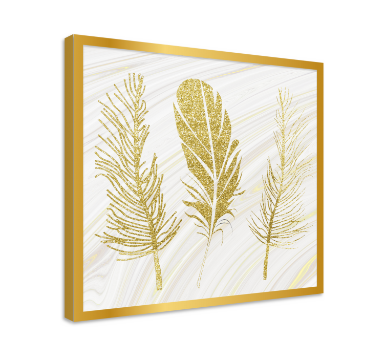 Wandbild federn goldenes federn trio - TenStickers
