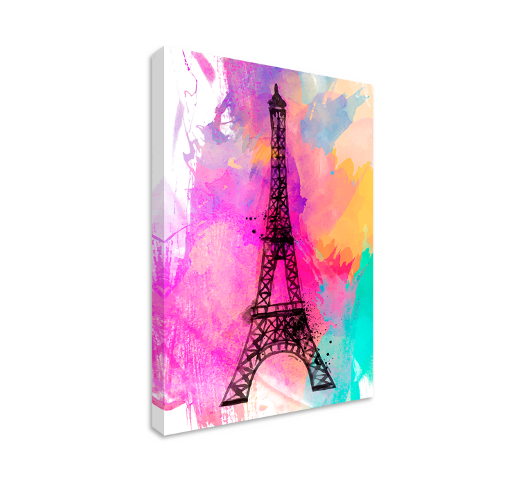 Leinwandbild eiffel tower silhouette - TenStickers