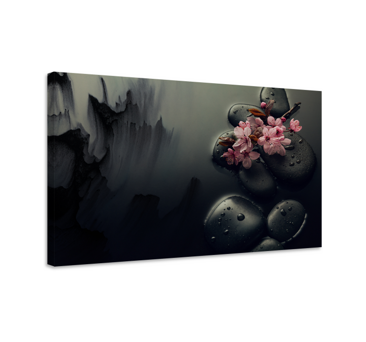 Leinwandbild elegant Elegantes flores piedras zen - TenStickers