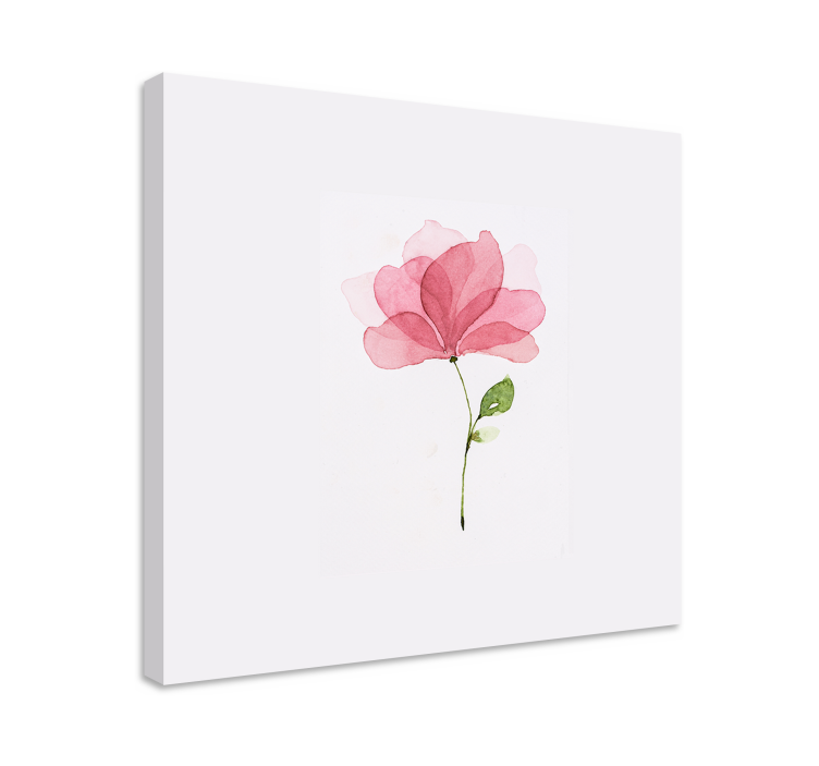 Leinwand Pflanzen Aquarell rosa blume - TenStickers
