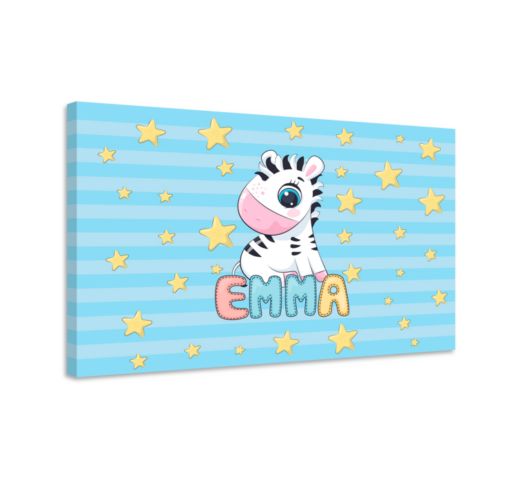 Hirsch bild leinwand mit niedlicher zebra figur - TenStickers