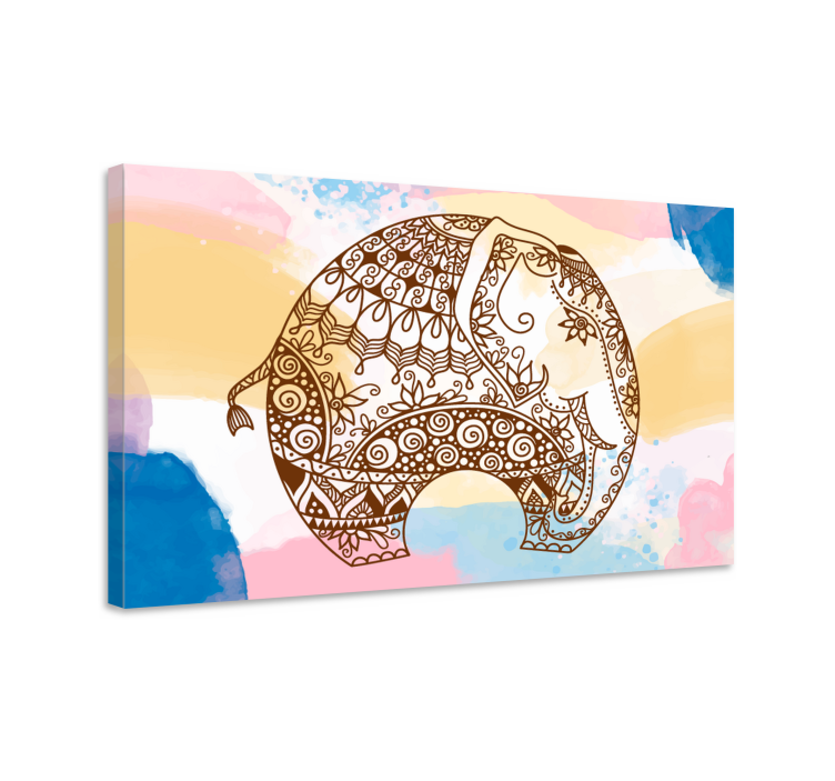 Wandbild elefant dekorative elefantenillustration - TenStickers