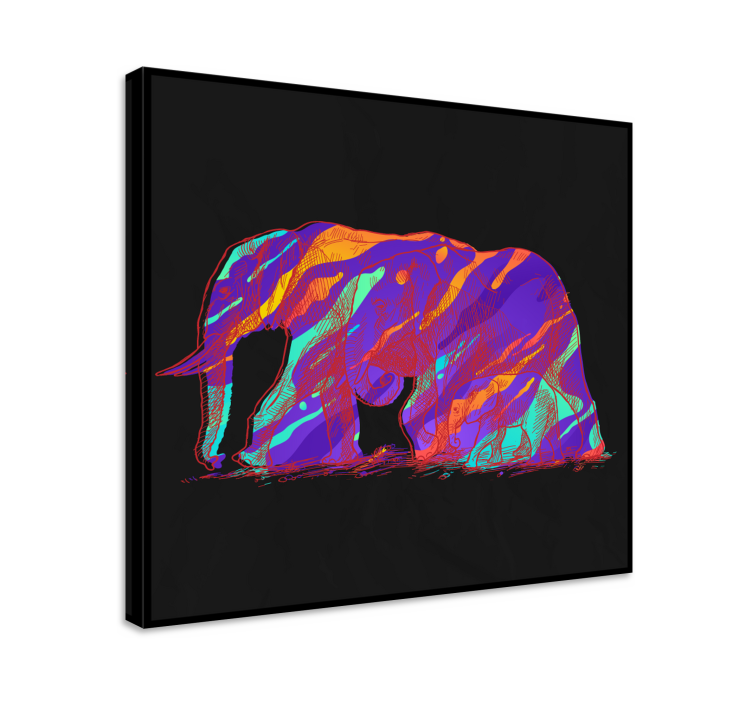 Wandbild elefant als silhouette kunst - TenStickers