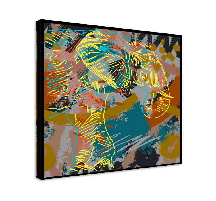 Wandbild elefant zeitgenössische elefantenzeichnung - TenStickers