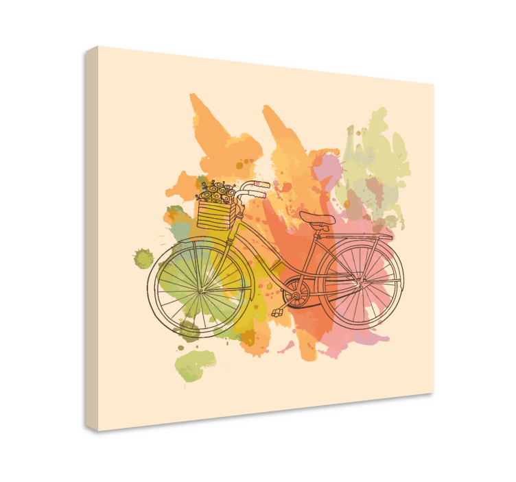 Wandbilder Vintage Vintage fahrrad mit blumen - TenStickers