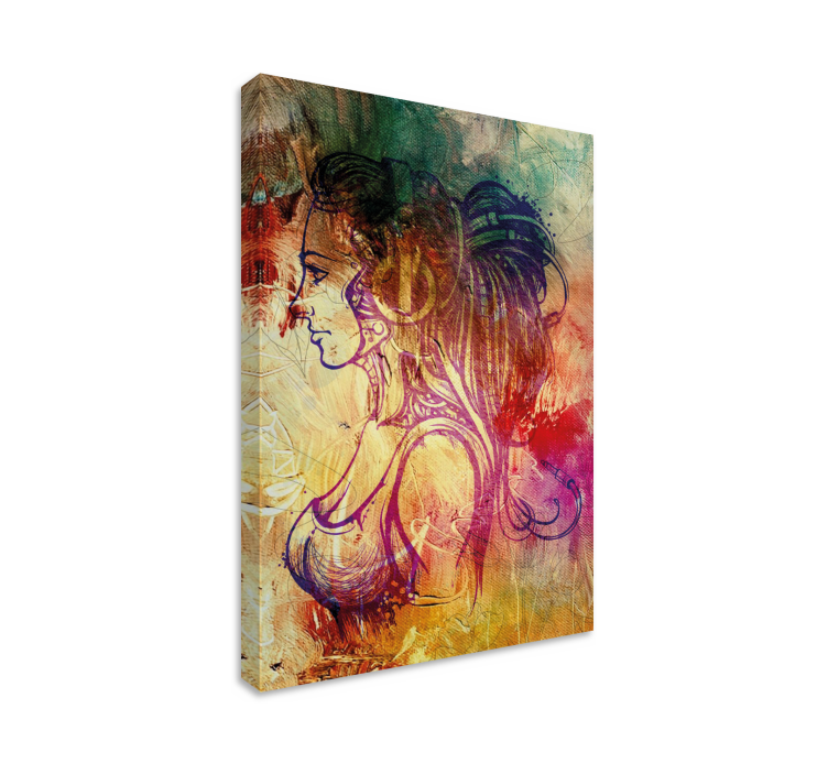 Leinwandbild elegante profil-silhouette - TenStickers