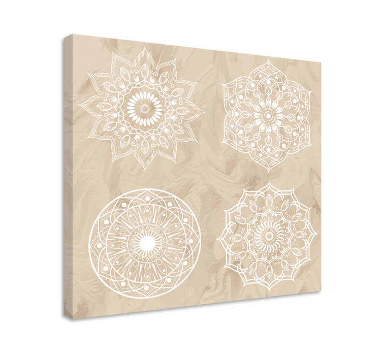 Mandala Wandbilder Vier beige mandalas - TenStickers