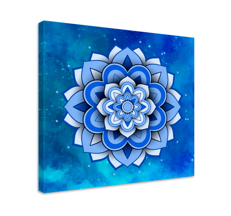 Mandala Wandbilder Mandala blumenblau - TenStickers