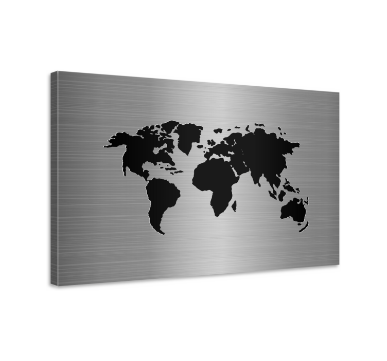 weltkarte leinwand Weltkarte mit metalleffekt - TenStickers