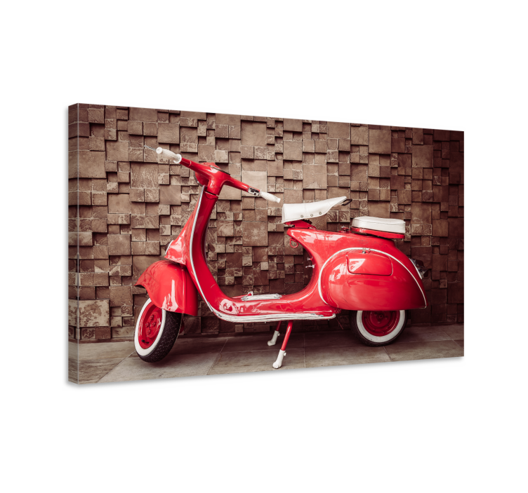 Wandbilder Vintage Rotes motorrad - TenStickers