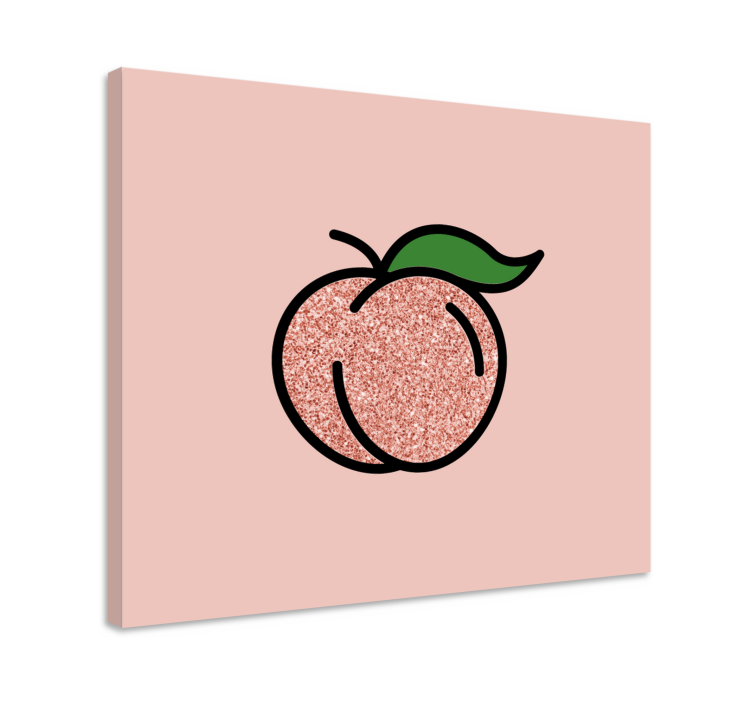 Leinwandbild obst glänzende pfirsichillustration - TenStickers