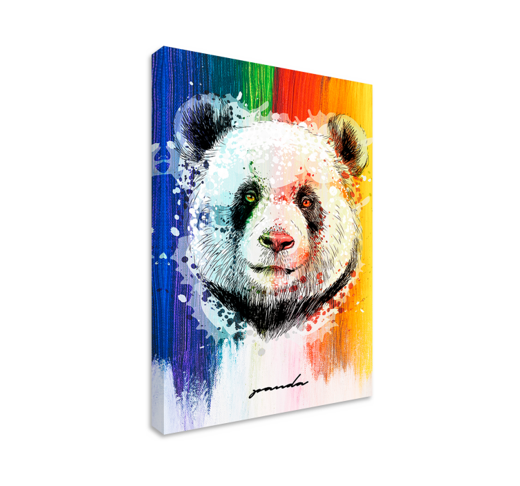 Wandbild tier buntes panda portrait - TenStickers
