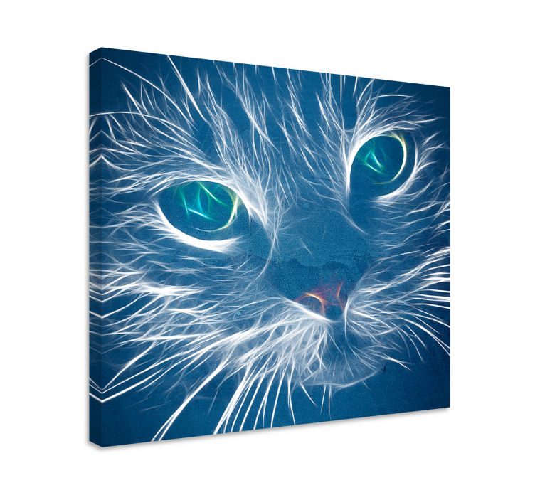 Wandbilder Katzen Blaue abstrakte katze - TenStickers