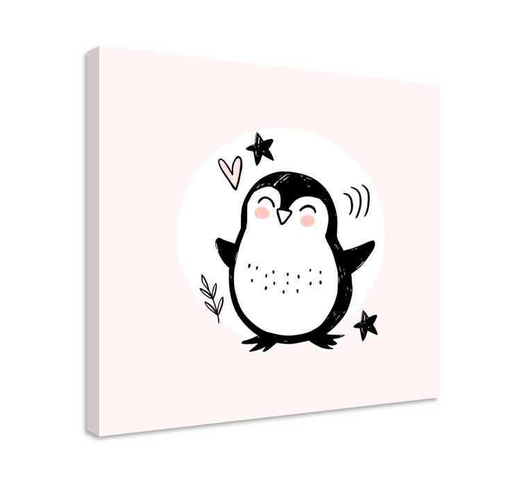 Leinwandbild Babys Niedliches gezeichnetes babypinguin-gekritzel - TenStickers