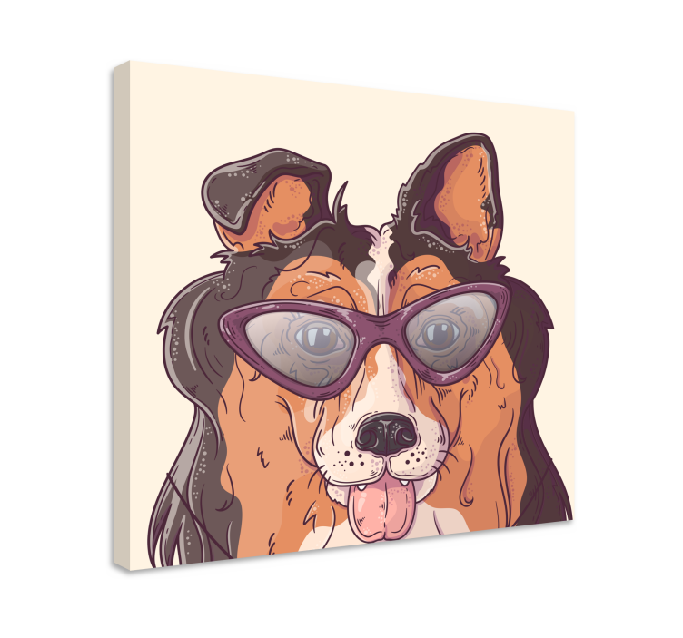 Wandbilder Hunde Hund mit brille - TenStickers