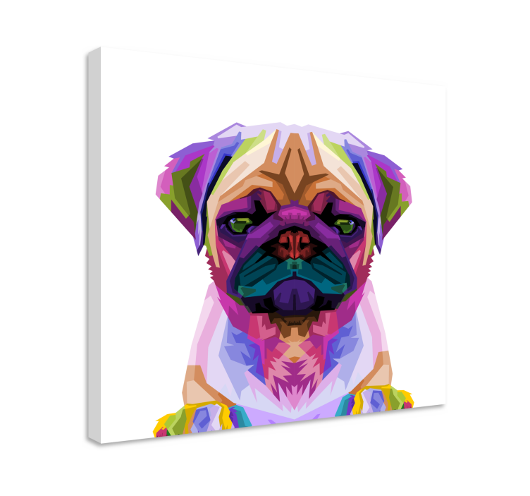 Wandbilder Hunde Pop-art-mops - TenStickers