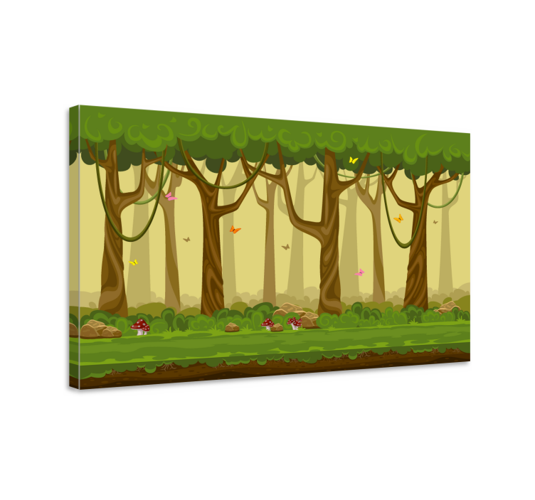 Wandbild Baum Waldkarikatur - TenStickers