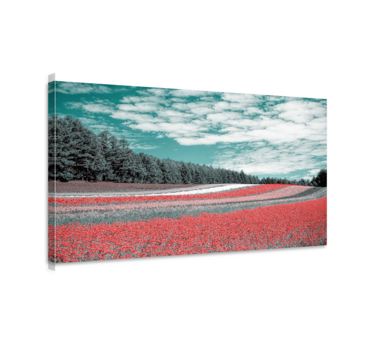 Wandbilder landschaft lebendiges blumenfeld - TenStickers